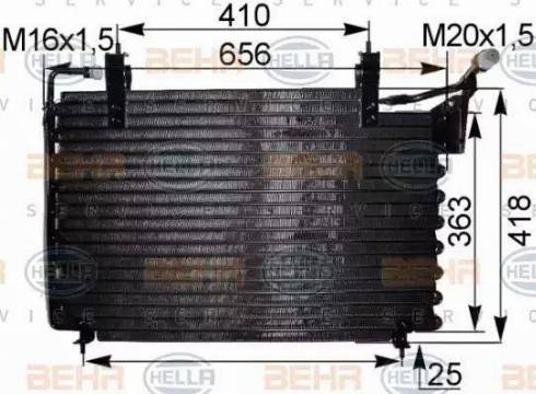 HELLA 8FC 351 036-711 - Конденсатор, кондиціонер autocars.com.ua