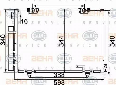 HELLA 8FC 351 038-731 - Конденсатор, кондиціонер autocars.com.ua