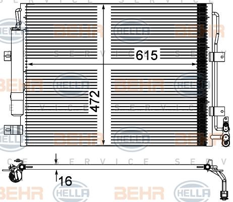 HELLA 8FC 351 100-744 - Конденсатор, кондиціонер autocars.com.ua