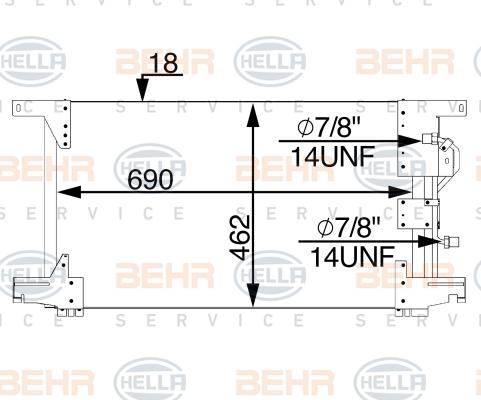 HELLA 8FC 351 300-134 - Конденсатор, кондиціонер autocars.com.ua