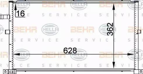 HELLA 8FC 351 300-324 - Конденсатор, кондиціонер autocars.com.ua