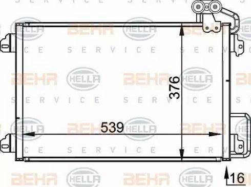 HELLA 8FC 351 300-514 - Конденсатор, кондиціонер autocars.com.ua