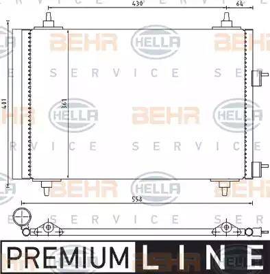 HELLA 8FC 351 300-671 - Конденсатор, кондиціонер autocars.com.ua