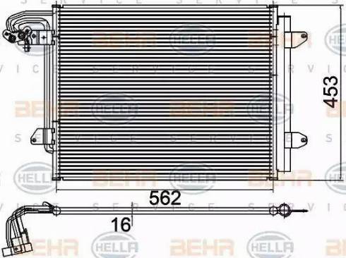 HELLA 8FC 351 301-054 - Конденсатор, кондиціонер autocars.com.ua