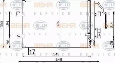 HELLA 8FC 351 301-361 - Конденсатор, кондиціонер autocars.com.ua