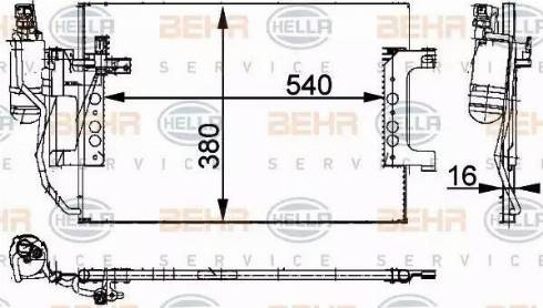 HELLA 8FC 351 301-394 - Конденсатор, кондиціонер autocars.com.ua