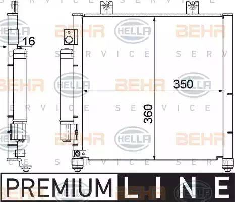 HELLA 8FC 351 301-411 - Конденсатор, кондиціонер autocars.com.ua