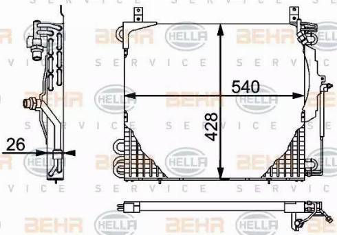 HELLA 8FC 351 301-481 - Конденсатор, кондиціонер autocars.com.ua