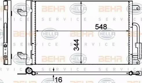 HELLA 8FC 351 302-381 - Конденсатор, кондиціонер autocars.com.ua