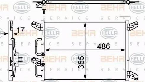 HELLA 8FC 351 302-411 - Конденсатор кондиционера avtokuzovplus.com.ua