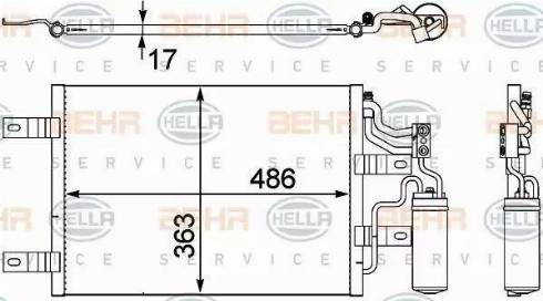 HELLA 8FC 351 302-551 - Конденсатор, кондиціонер autocars.com.ua