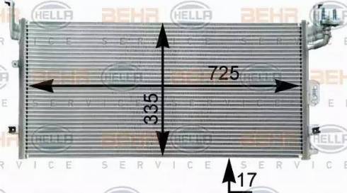 HELLA 8FC 351 303-071 - Конденсатор, кондиціонер autocars.com.ua