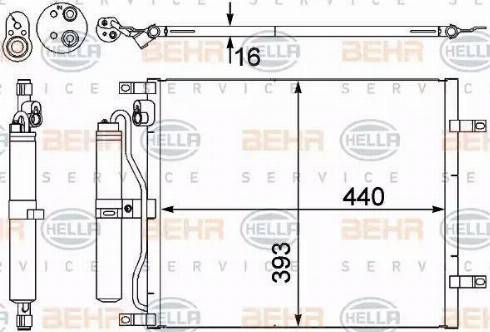 HELLA 8FC 351 303-231 - Конденсатор, кондиціонер autocars.com.ua