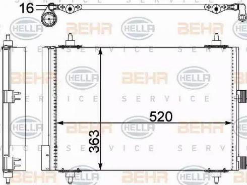 HELLA 8FC 351 303-374 - Конденсатор кондиционера avtokuzovplus.com.ua