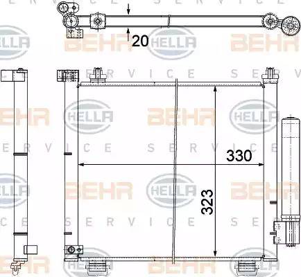 HELLA 8FC 351 303-471 - Конденсатор, кондиціонер autocars.com.ua