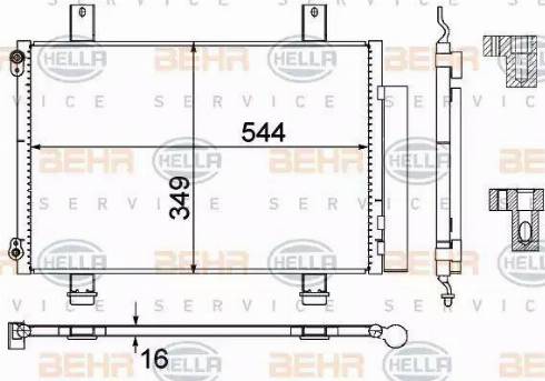 HELLA 8FC 351 303-494 - Конденсатор, кондиціонер autocars.com.ua