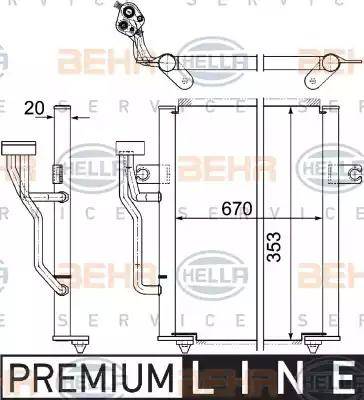 HELLA 8FC 351 303-521 - Конденсатор кондиционера avtokuzovplus.com.ua