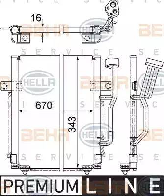 HELLA 8FC 351 303-621 - Конденсатор, кондиціонер autocars.com.ua