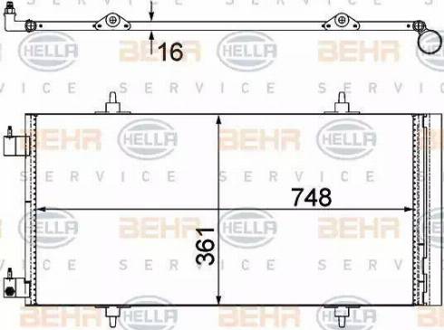 HELLA 8FC 351 303-651 - Конденсатор, кондиціонер autocars.com.ua