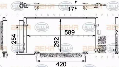 HELLA 8FC 351 304-121 - Конденсатор, кондиціонер autocars.com.ua