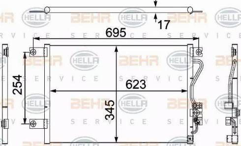 HELLA 8FC 351 304-211 - Конденсатор, кондиціонер autocars.com.ua