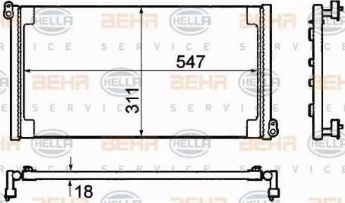 HELLA 8FC 351 304-301 - Конденсатор, кондиціонер autocars.com.ua