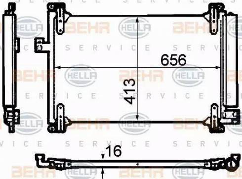 HELLA 8FC 351 304-711 - Конденсатор, кондиціонер autocars.com.ua