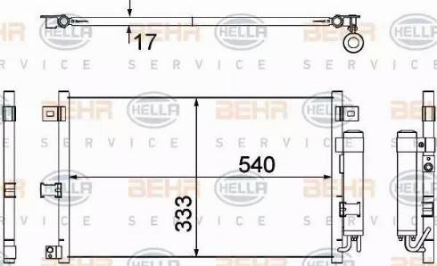 HELLA 8FC 351 304-741 - Конденсатор, кондиціонер autocars.com.ua