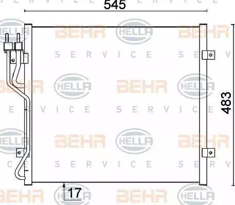 HELLA 8FC 351 307-531 - Конденсатор, кондиціонер autocars.com.ua