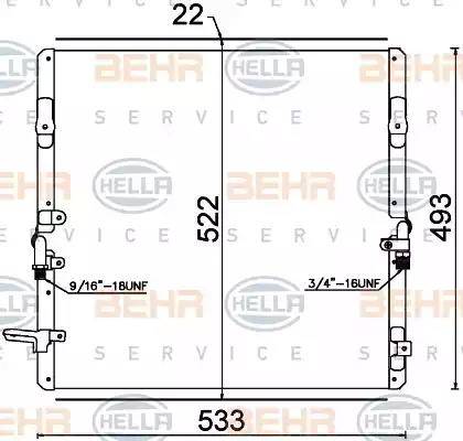 HELLA 8FC 351 307-591 - Конденсатор, кондиціонер autocars.com.ua