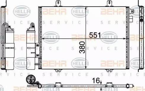 HELLA 8FC 351 307-711 - Конденсатор, кондиціонер autocars.com.ua