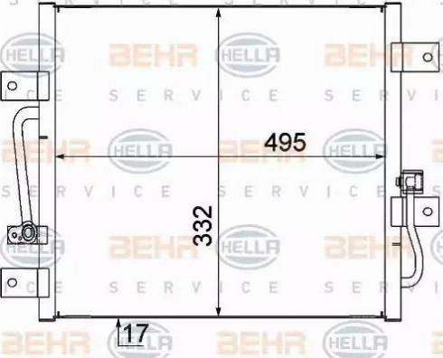 HELLA 8FC 351 309-101 - Конденсатор, кондиціонер autocars.com.ua