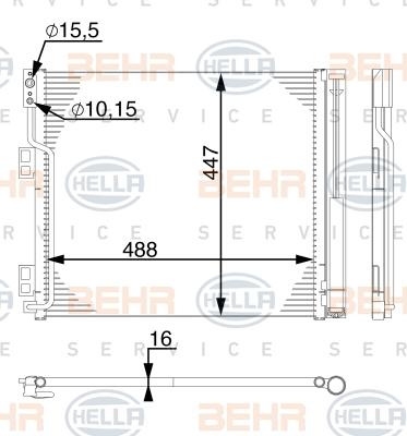 HELLA 8FC 351 309-184 - Конденсатор, кондиціонер autocars.com.ua