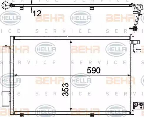 HELLA 8FC 351 309-281 - Конденсатор, кондиціонер autocars.com.ua