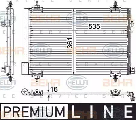 HELLA 8FC 351 309-351 - Конденсатор, кондиціонер autocars.com.ua