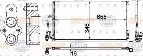 HELLA 8FC 351 309-384 - Конденсатор, кондиціонер autocars.com.ua