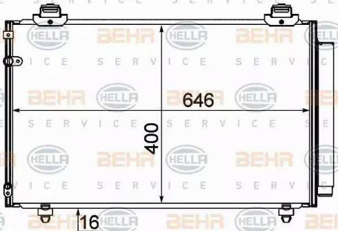 HELLA 8FC 351 310-131 - Конденсатор, кондиціонер autocars.com.ua