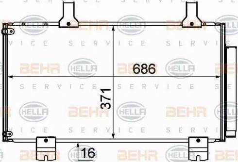 HELLA 8FC 351 310-261 - Конденсатор, кондиціонер autocars.com.ua