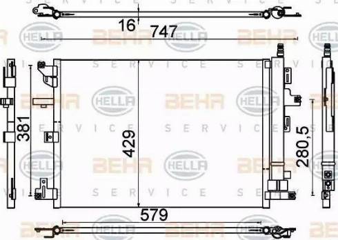 HELLA 8FC 351 310-601 - Конденсатор, кондиціонер autocars.com.ua