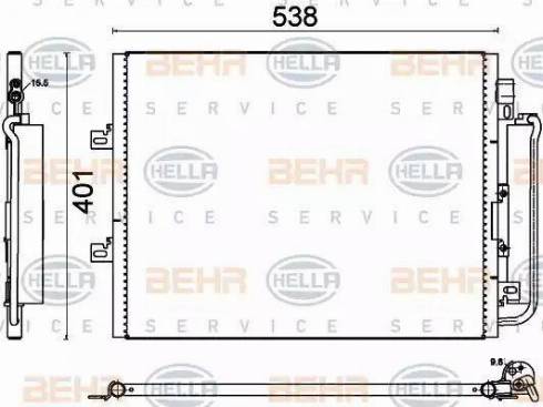 HELLA 8FC 351 310-691 - Конденсатор, кондиціонер autocars.com.ua