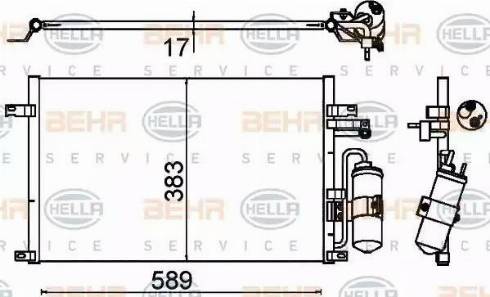 HELLA 8FC 351 310-721 - Конденсатор, кондиціонер autocars.com.ua