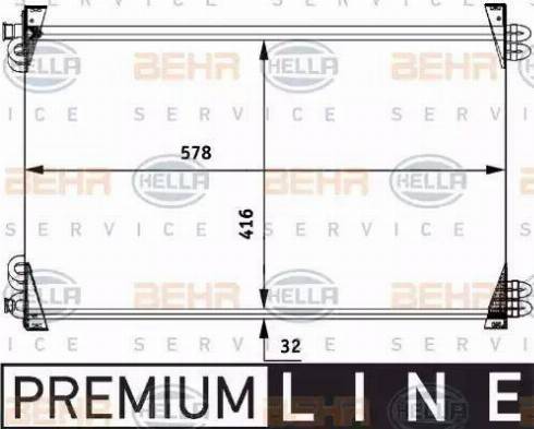 HELLA 8FC 351 317-031 - Конденсатор, кондиціонер autocars.com.ua