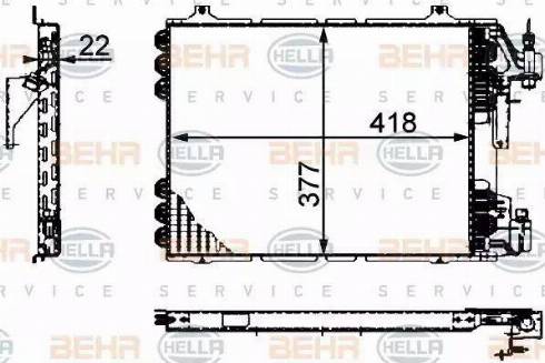 HELLA 8FC 351 317-281 - Конденсатор, кондиціонер autocars.com.ua