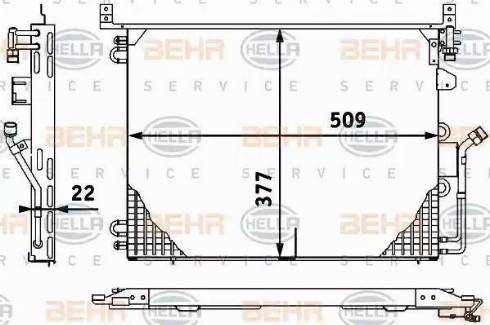 HELLA 8FC 351 317-291 - Конденсатор, кондиціонер autocars.com.ua