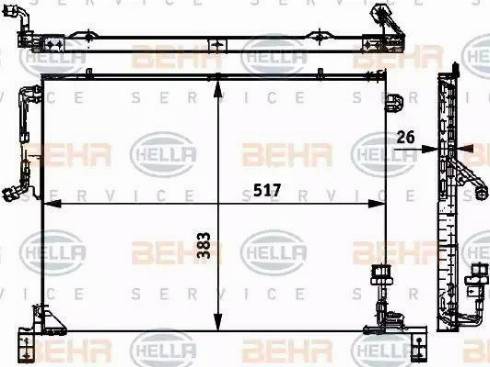 HELLA 8FC 351 317-431 - Конденсатор, кондиціонер autocars.com.ua