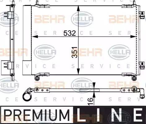 HELLA 8FC 351 317-521 - Конденсатор, кондиціонер autocars.com.ua