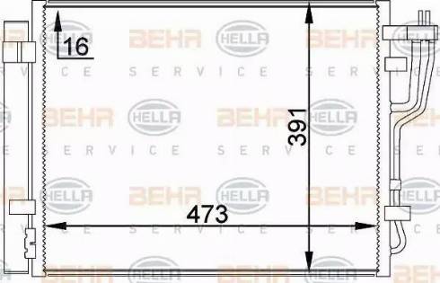 HELLA 8FC 351 318-451 - Конденсатор, кондиціонер autocars.com.ua