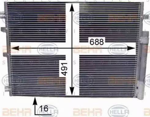 HELLA 8FC 351 343-121 - Конденсатор, кондиціонер autocars.com.ua