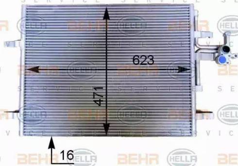 HELLA 8FC 351 343-141 - Конденсатор, кондиціонер autocars.com.ua