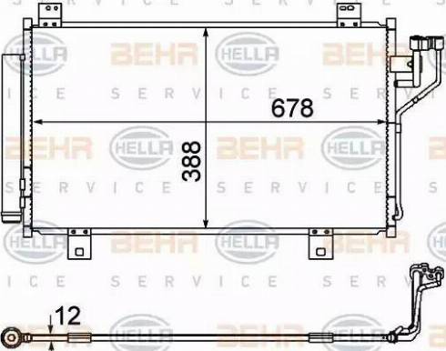 HELLA 8FC 351 344-604 - Конденсатор, кондиціонер autocars.com.ua